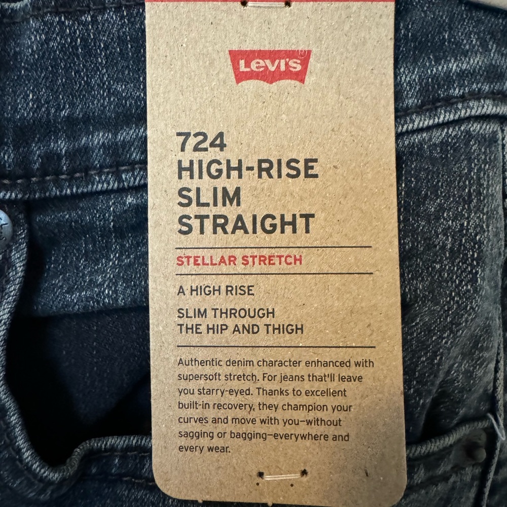 NEW Levi's 724 High-Rise Slim Straight Jeans